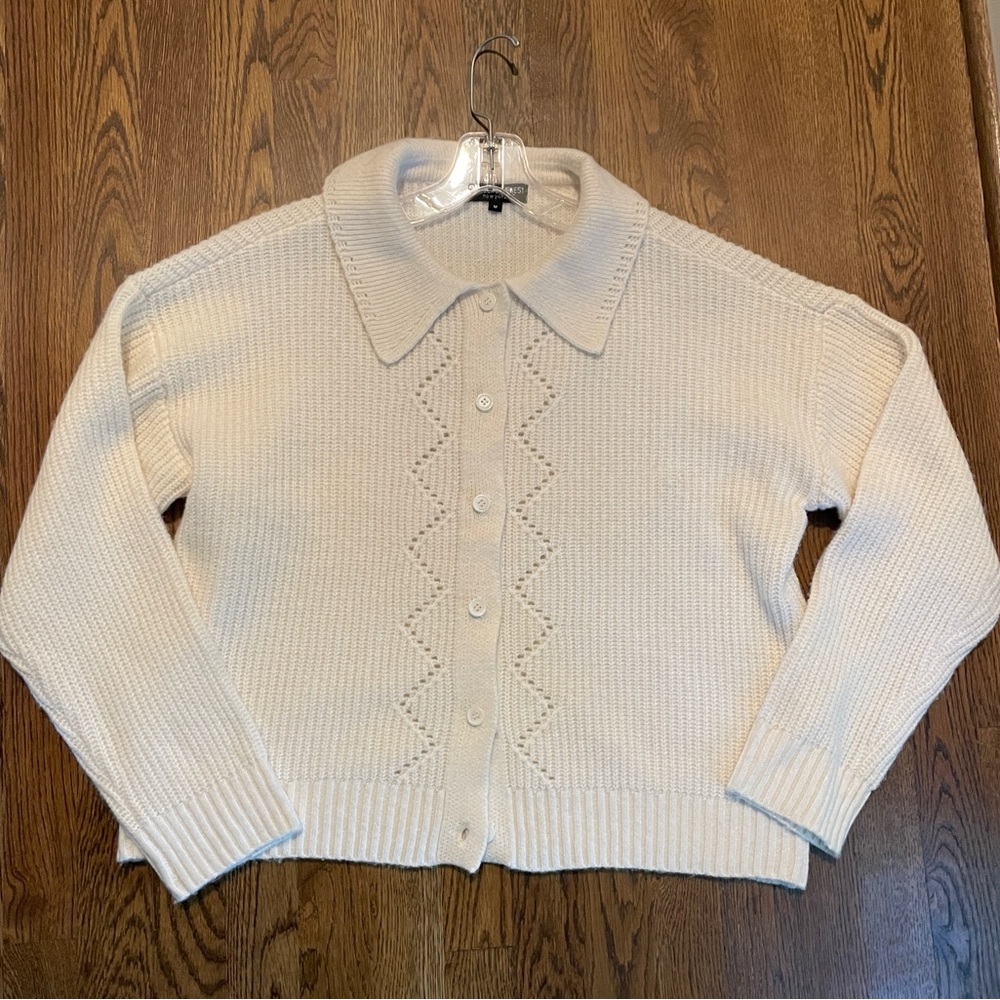 CENTRAL PARK WEST NWOT cream sweater cardigan